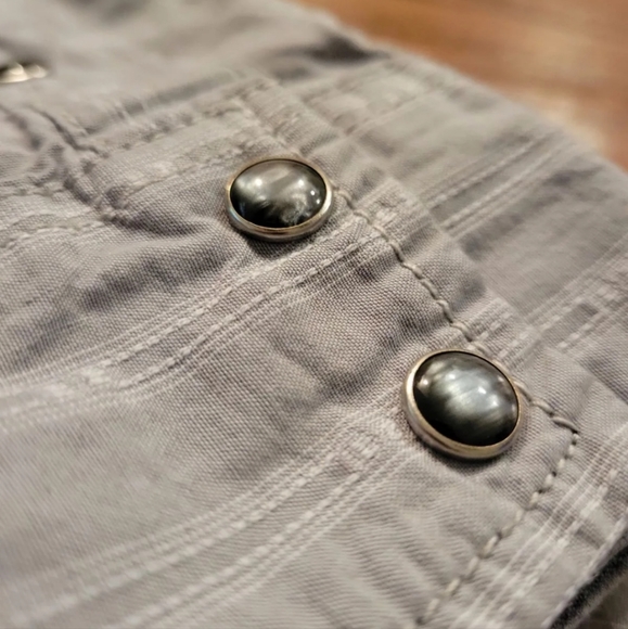 Cody James Men's Gray Rebel Striped Long Sleeve Western Shirt - Picture 6 of 9